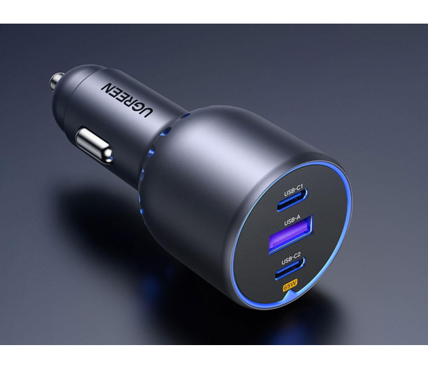 UGREEN Ładowarka samochodowa EC703 USB + 2x USB-C 75W czarna - 1488948 - zdjęcie 3